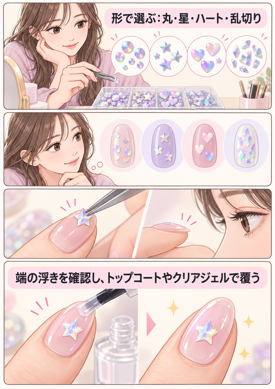 ネイルホログラムの選び方と端浮きを防ぐ使い方