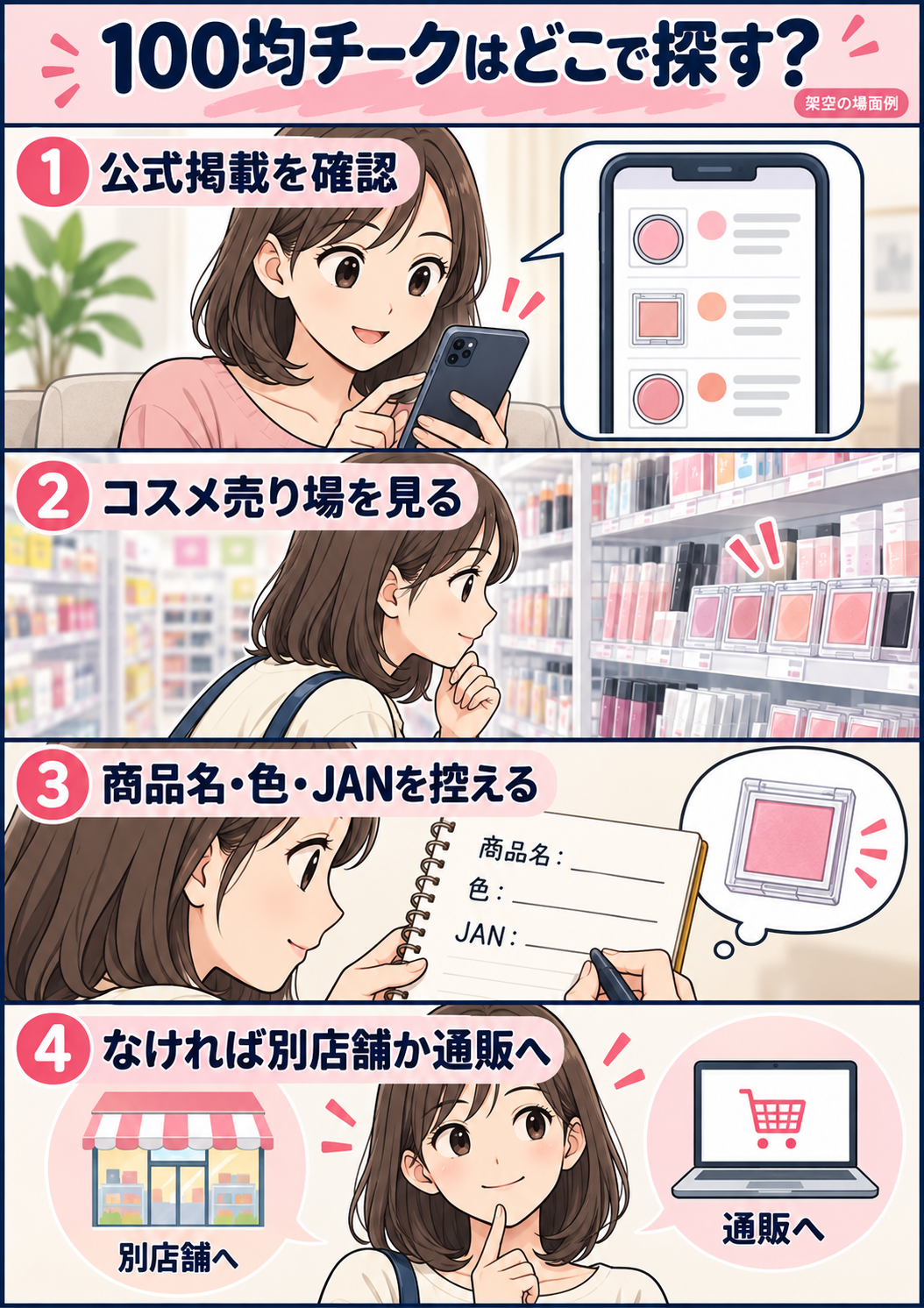 100均チークを探す4つの手順