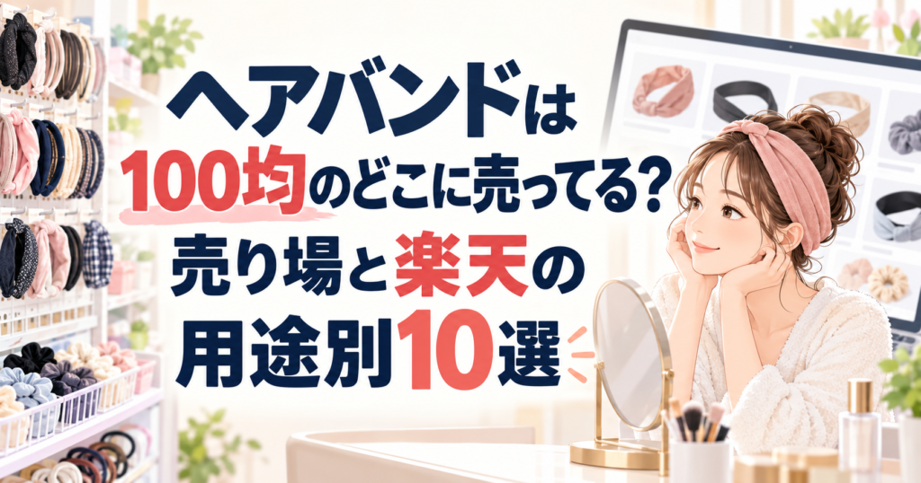 ヘアバンドは100均のどこに売ってる？売り場と楽天の用途別10選のアイキャッチ